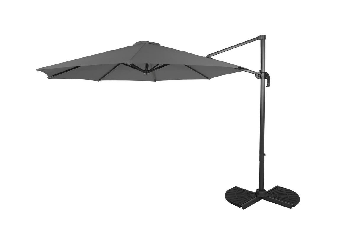 AMPELSCHIRM 350 cm Anthrazit  - Anthrazit/Schwarz, Basics, Textil/Metall (300/250/356cm) - Gardenson