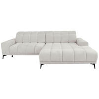 ECKSOFA inkl.Funktionen Hellgrau Chenille  - Hellgrau/Schwarz, MODERN, Textil/Metall (300/195cm) - Xora