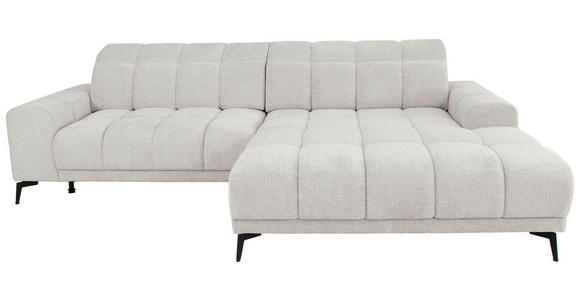 ECKSOFA inkl.Funktionen Hellgrau Chenille  - Hellgrau/Schwarz, MODERN, Textil/Metall (300/195cm) - Xora