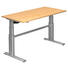 SCHREIBTISCH - Silberfarben/Ahornfarben, Design, Holzwerkstoff/Metall (160/66-130/80cm) SCHREIBTISCH - Silberfarben/Ahornfarben, Design, Holzwerkstoff/Metall (160/66-130/80cm)