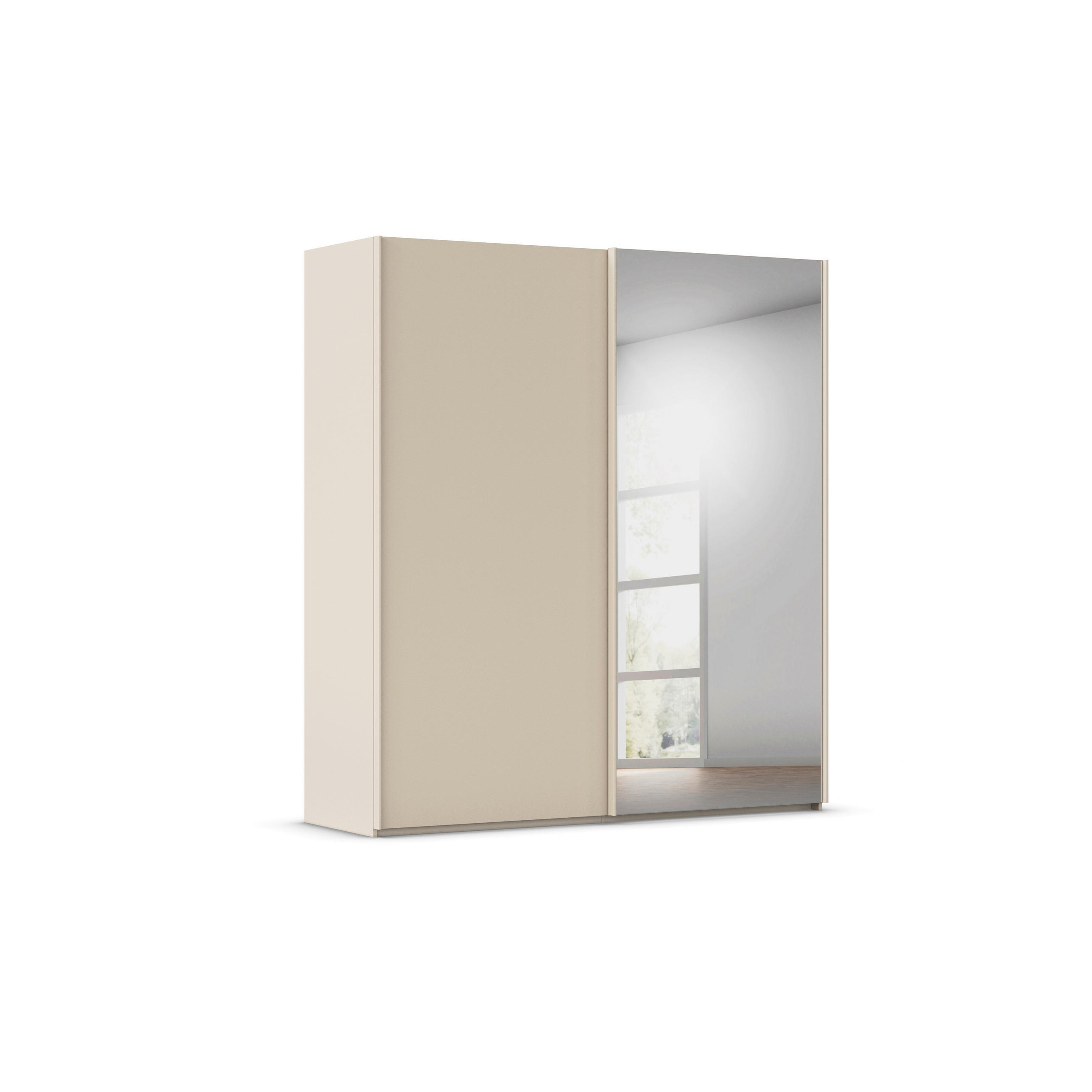 SCHWEBETÜRENSCHRANK 201/223/69 cm,  in Champagner, 2 Tür(en)  - Champagner, Basics, Glas/Holzwerkstoff (201/223/69cm) - Rauch Möbel
