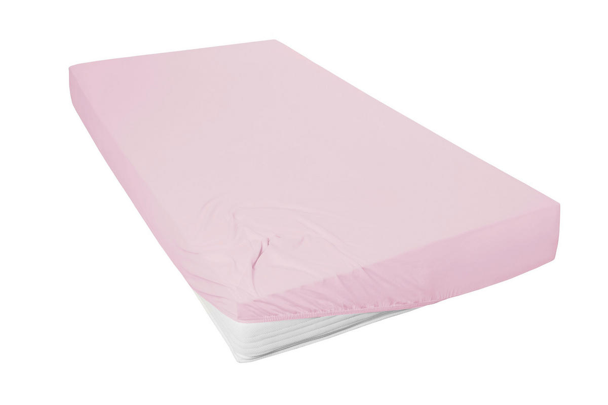 SPANNLEINTUCH 120/200 cm Jersey  - Hellrosa, Basics, Textil (120/200cm)