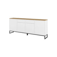 SIDEBOARD Alto 208,5/84,1/36,5 cm 2 Schublade(n)  - Weiss/Eichefarben, Design, Holzwerkstoff/Metall (208,5/84,1/36,5cm) - MID.YOU