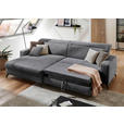 ECKSOFA inkl. Funktion Grau Cord  - Schwarz/Grau, KONVENTIONELL, Textil/Metall (178/290cm) - Cantus