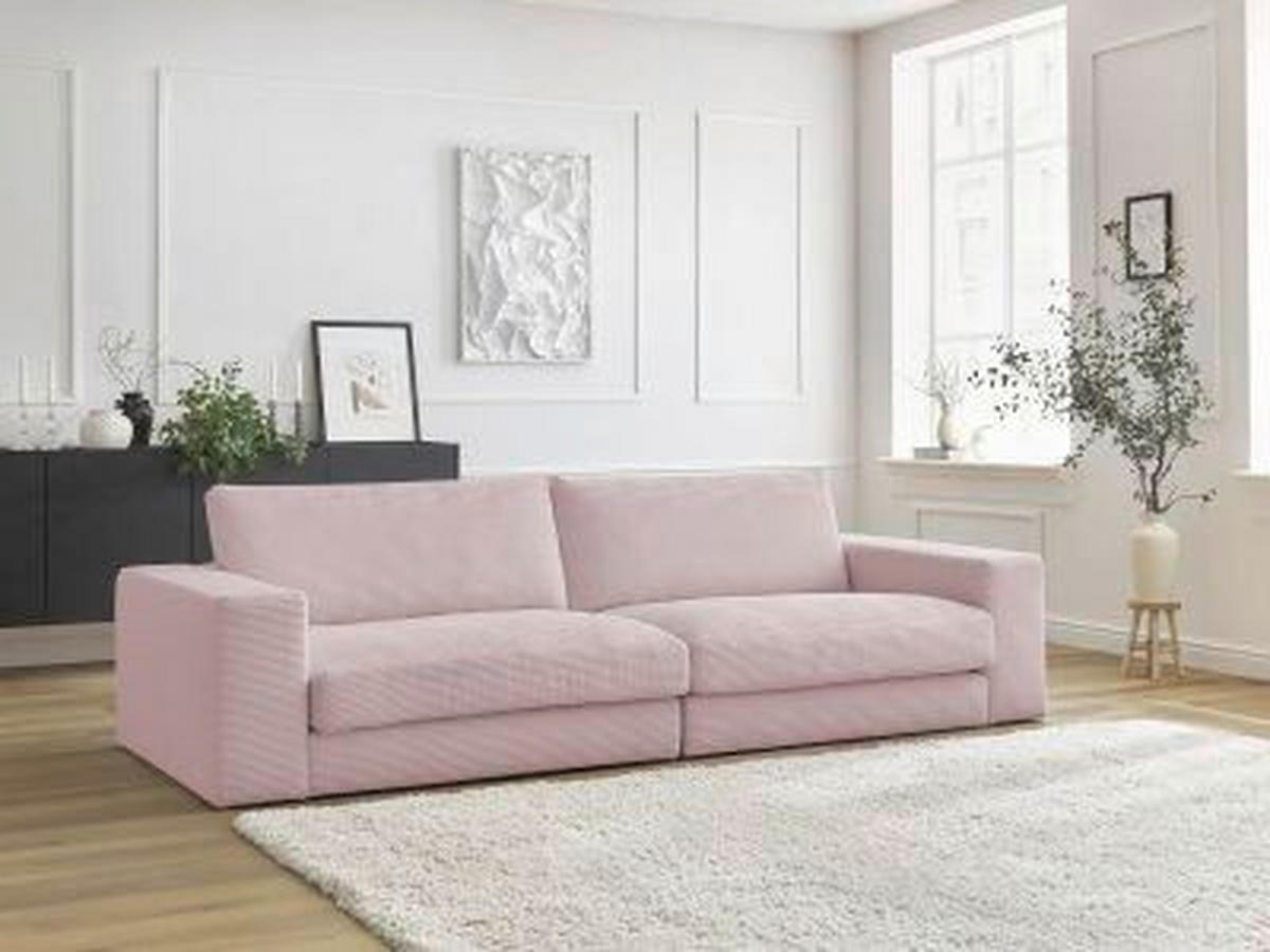 3-SITZER-SOFA LEONARD Cord Lila  - Lila/Schwarz, MODERN, Kunststoff/Textil (234/77/109cm)