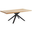ESSTISCH in Holz 180/90/75 cm  - Eichefarben/Schwarz, Design, Holz/Metall (180/90/75cm) - Linea Natura