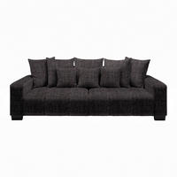 BIG SOFFA i grafitfärgad  - grafitfärgad/svart, Modern, trä (246/93/124cm) - MID.YOU