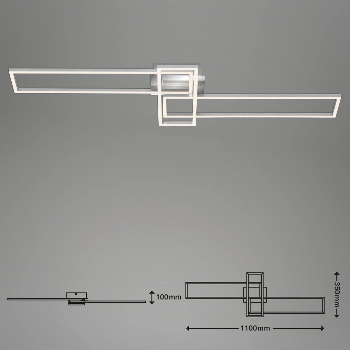 LED-DECKENLEUCHTE 110/35/10 cm   - Chromfarben, Design, Kunststoff/Metall (110/35/10cm)
