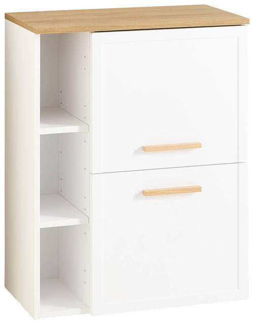 UNTERSCHRANK 60,2/76,8/32,5 cm   - Eichefarben/Weiß, KONVENTIONELL, Glas/Holz (60,2/76,8/32,5cm) - Xora