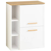 UNTERSCHRANK 60,2/76,8/32,5 cm   - Eichefarben/Weiß, KONVENTIONELL, Glas/Holz (60,2/76,8/32,5cm) - Xora