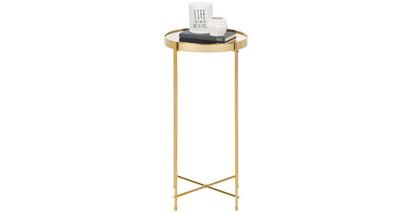 BEISTELLTISCH in Metall, Glas 32,8/32,8/60,5 cm - Goldfarben, LIFESTYLE, Glas/Metall (32,8/32,8/60,5cm) - Xora