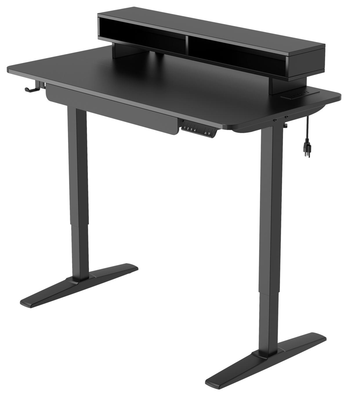 SCHREIBTISCH  in Schwarz  - Schwarz, MODERN, Holzwerkstoff/Kunststoff (120/75/120/60cm) - MID.YOU