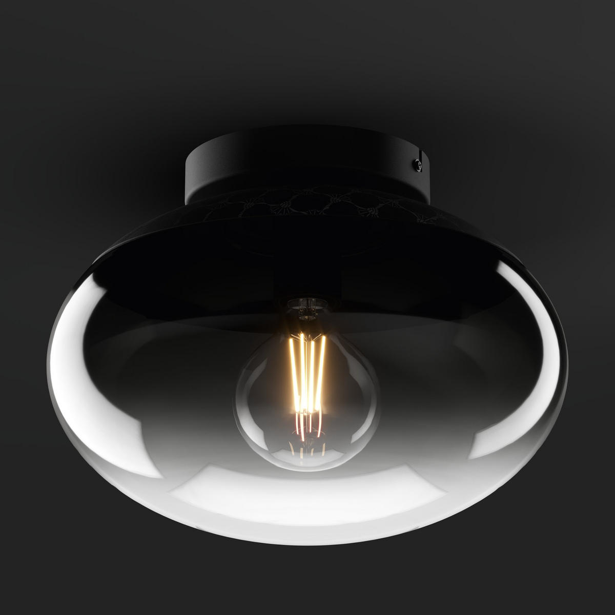 DECKENLEUCHTE  28/24,5 cm    - Transparent/Schwarz, Lifestyle, Glas/Metall (28/24,5cm) - Joop!