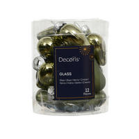CHRISTBAUMKUGEL-SET  - Grün, Basics, Glas (2/4.5/4cm)