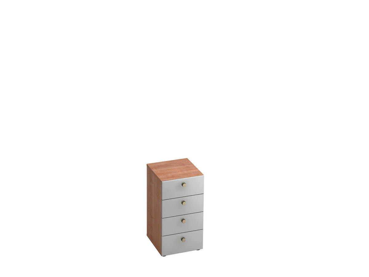 ANSTELLCONTAINER Silberfarben, Nussbaumfarben  - Silberfarben/Nussbaumfarben, KONVENTIONELL, Holzwerkstoff/Metall (40/74,8/42cm) - Venda