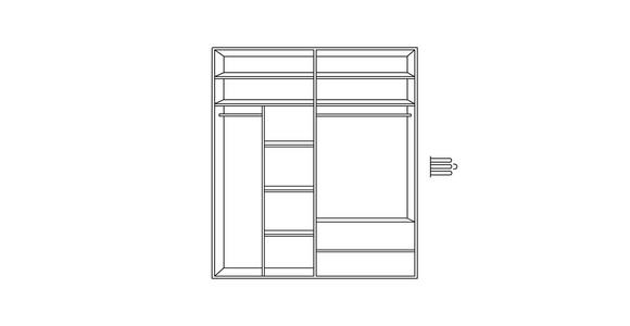 DREHTÜRENSCHRANK  in Anthrazit, Eiche Artisan  - Anthrazit/Schwarz, KONVENTIONELL, Glas/Holzwerkstoff (200/223/62cm) - Novel