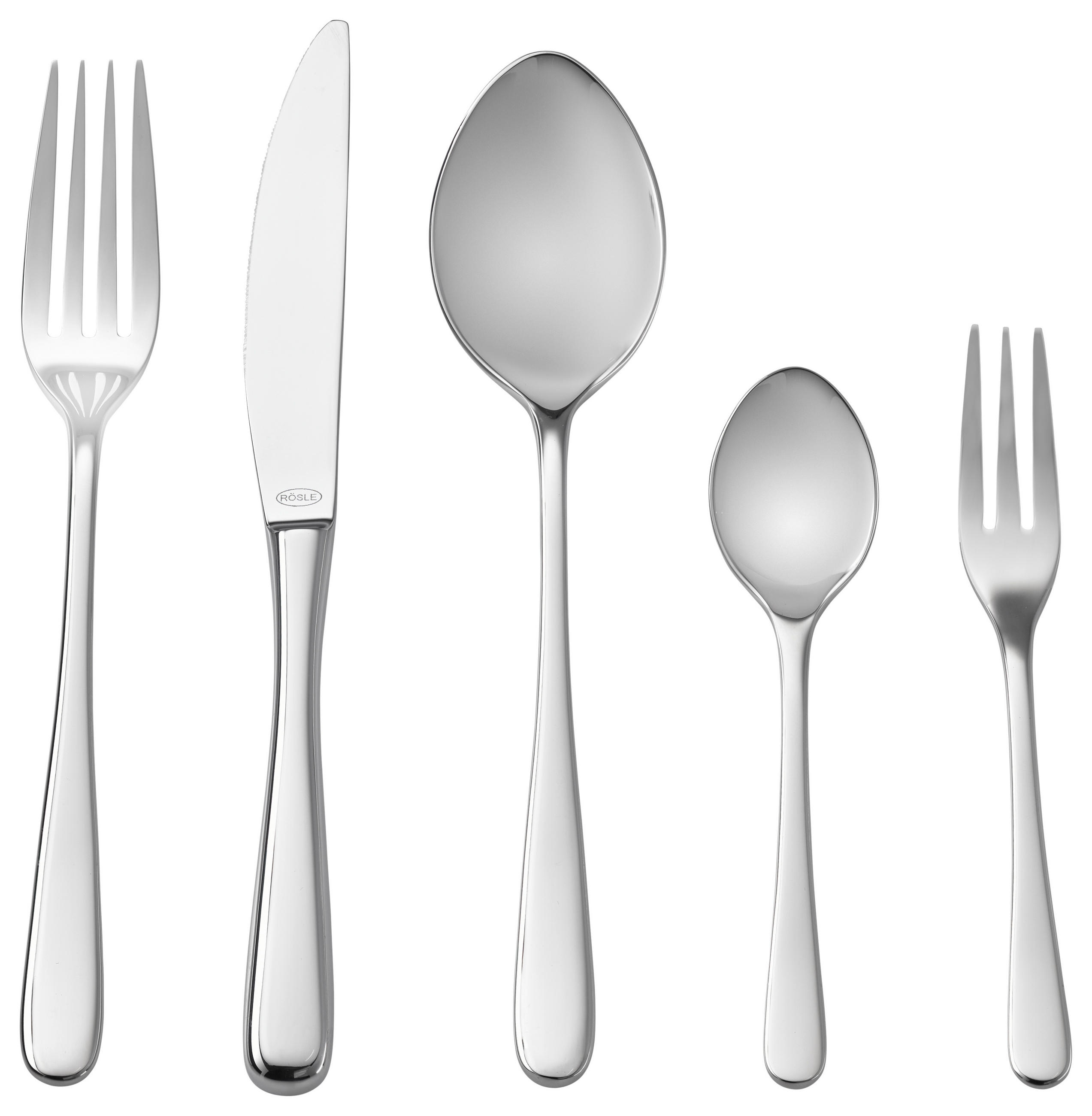 BESTECKSET PASSION 60-teilig Edelstahl  - Edelstahlfarben, Design, Metall - Rösle