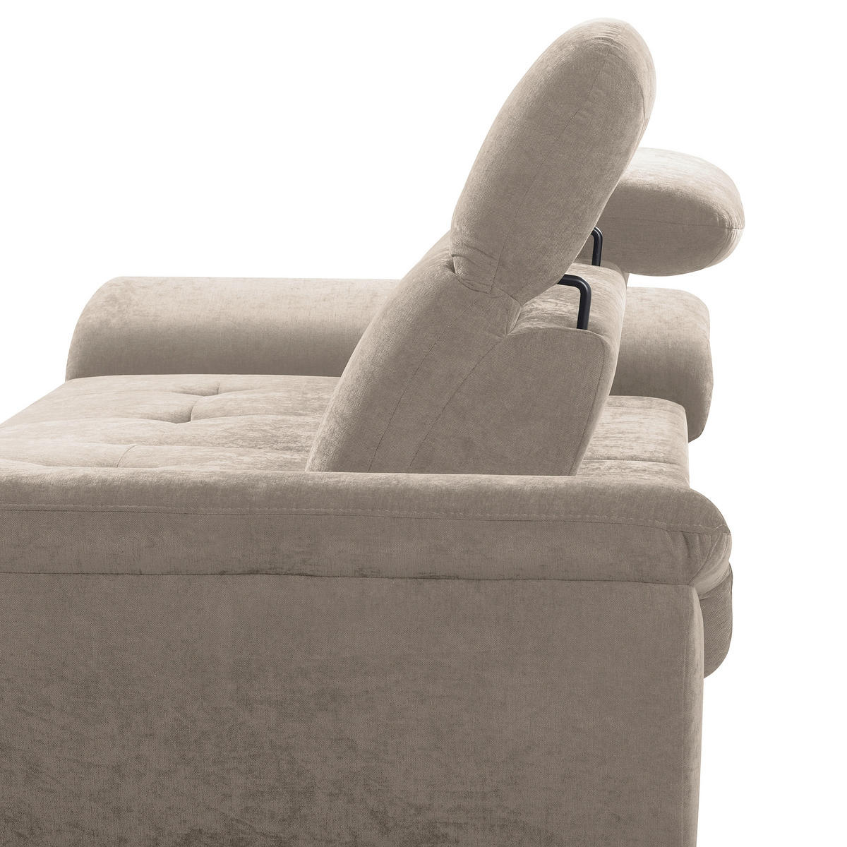ECKSOFA  Webstoff Taupe  - Taupe/Schwarz, Design, Textil/Metall (268/195cm) - Livetastic