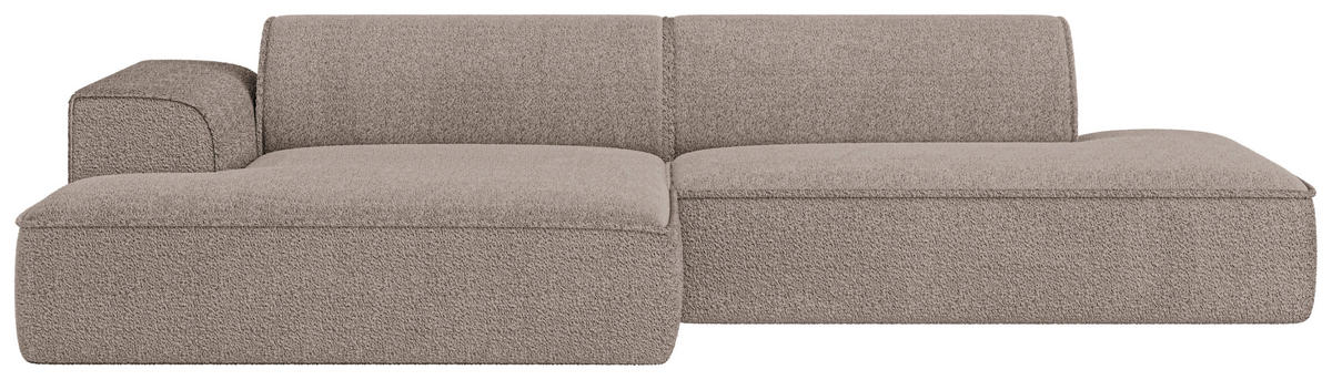 ECKSOFA BILLUND Taupe Cord Nierenkissen  - Taupe/Schwarz, KONVENTIONELL, Kunststoff/Textil (294/165cm) - Livetastic