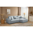 ECKSOFA  in Velours Grau  - Schwarz/Grau, KONVENTIONELL, Kunststoff/Textil (298/168cm) - Carryhome