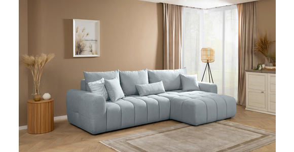 ECKSOFA  in Velours Grau  - Schwarz/Grau, KONVENTIONELL, Kunststoff/Textil (298/168cm) - Carryhome