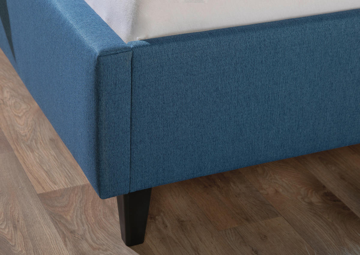 POLSTERBETT 140/200 cm,  in Blau,  - Blau/Schwarz, MODERN, Holz/Textil (140/200cm) - Livetastic