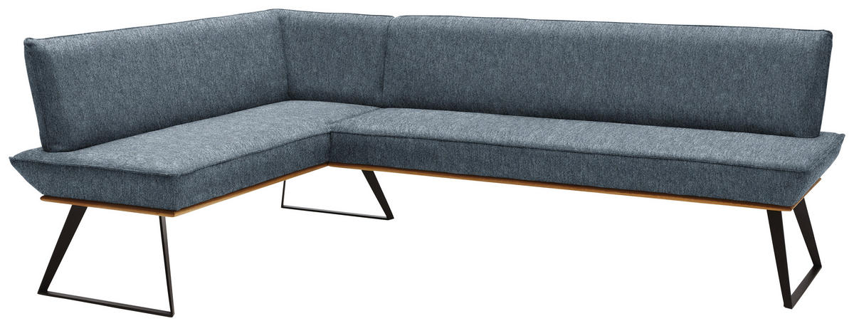 ECKBANK in Holz, Metall, Textil Anthrazit, Schwarz, Eichefarben  - Eichefarben/Anthrazit, Design, Holz/Textil (163/223cm) - Voleo