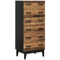 KOMMODE  in 60/139/41 cm  - Schwarz/Naturfarben, KONVENTIONELL, Holz/Holzwerkstoff (60/139/41cm) - Livetastic