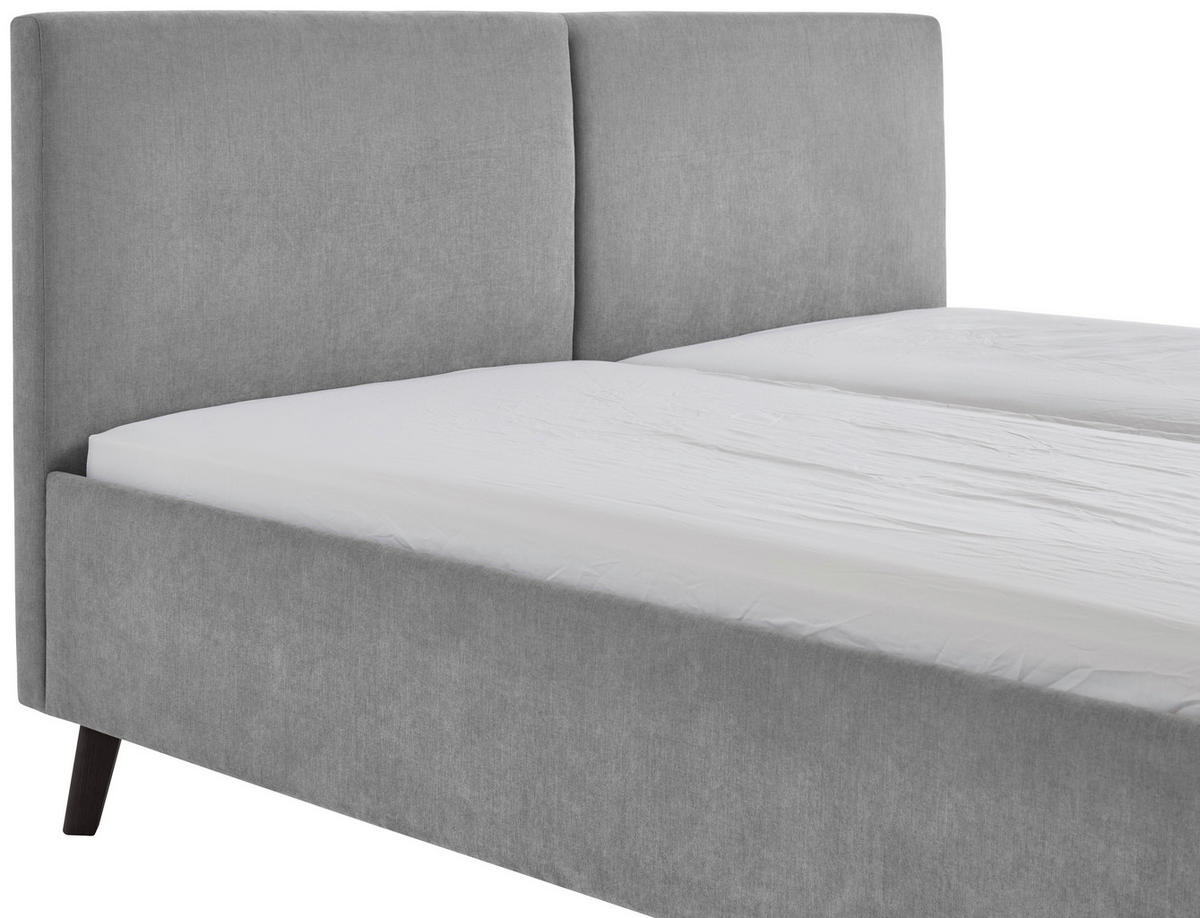 POLSTERBETT 180/200 cm  in Grau  - Schwarz/Grau, Basics, Holz/Textil (180/200cm) - Boxxx