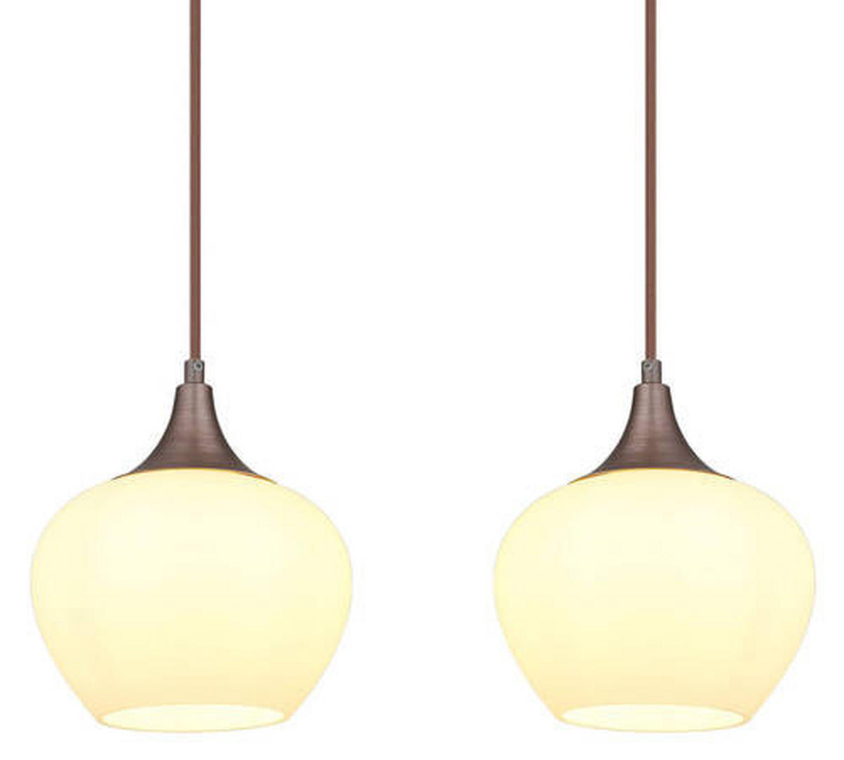 HÄNGLAMPA 100/18/120 cm  - brun/opal, Klassisk, metall/glas (100/18/120cm) - Globo