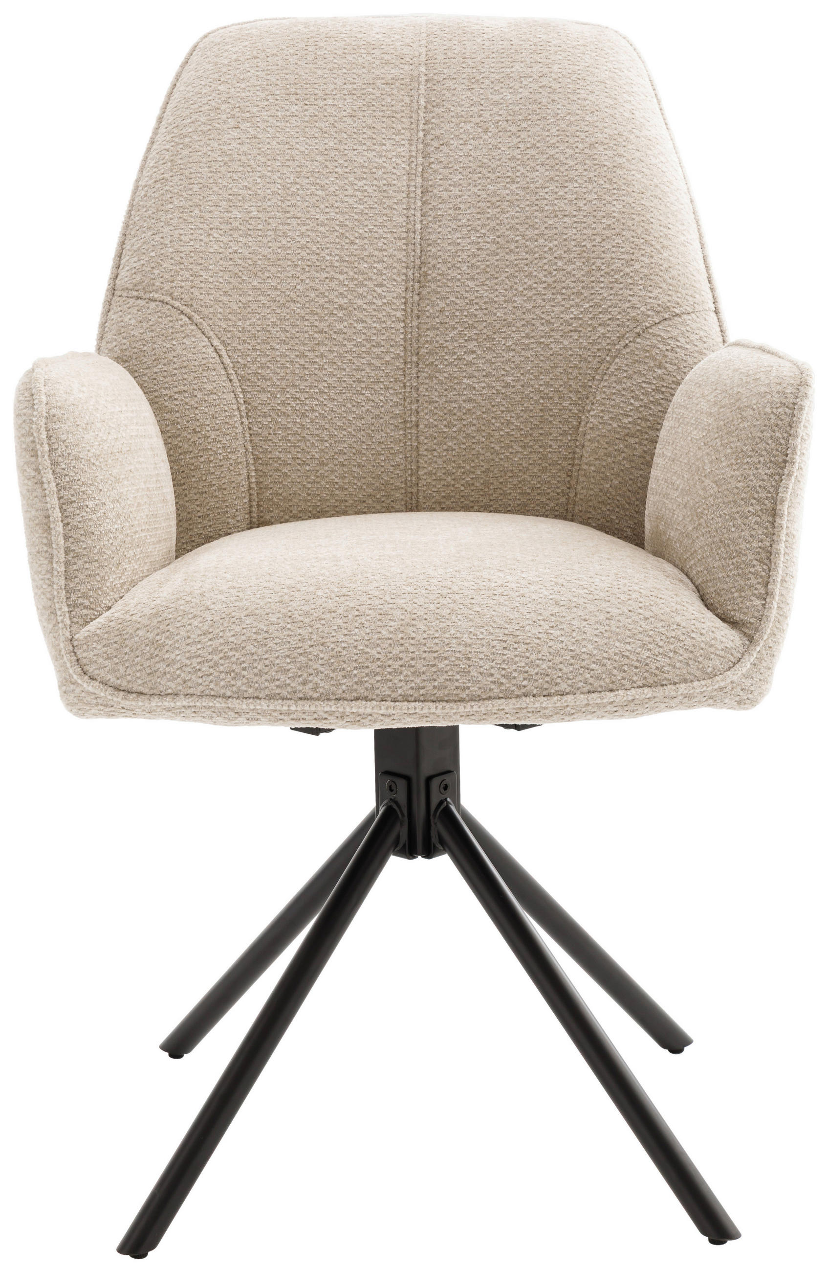 ARMLEHNSTUHL  in Eisen Struktur  - Creme/Schwarz, Design, Textil/Metall (59/88/63cm) - Carryhome