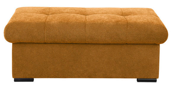 HOCKERBANK 108/42/54 cm Flachgewebe Senfgelb Kunststoff - Senfgelb/Schwarz, Design, Kunststoff/Textil (108/42/54cm) - Xora