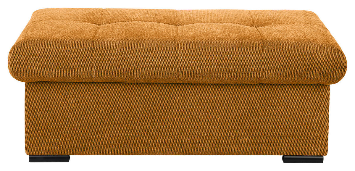 HOCKERBANK 108/42/54 cm Flachgewebe Senfgelb Kunststoff  - Senfgelb/Schwarz, Design, Kunststoff/Textil (108/42/54cm) - Xora