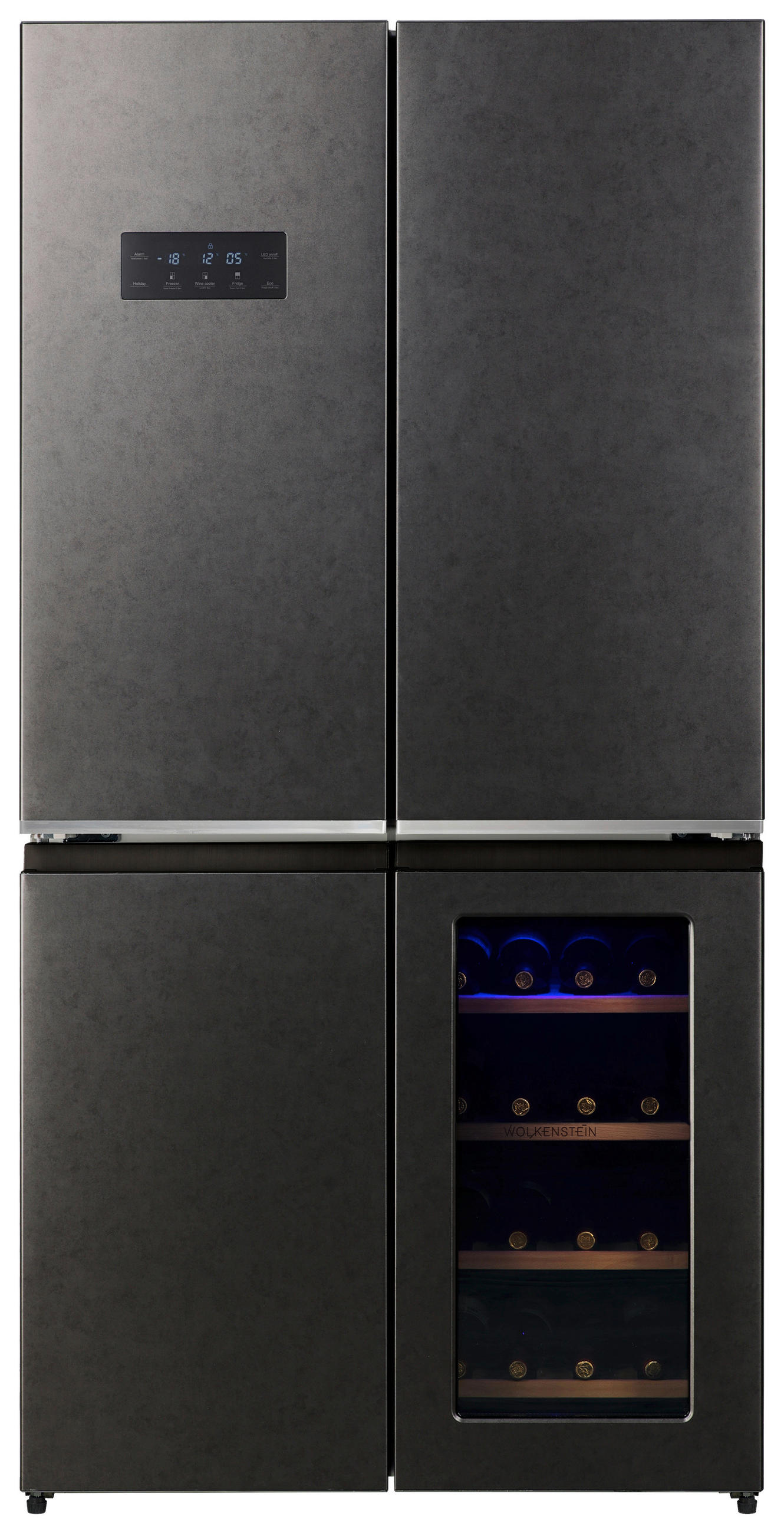 MULTI-DOOR 90,5/182/72 cm WCD595EWTSNF ST  - Dunkelgrau, KONVENTIONELL, Kunststoff/Metall (90,5/182/72cm) - Wolkenstein