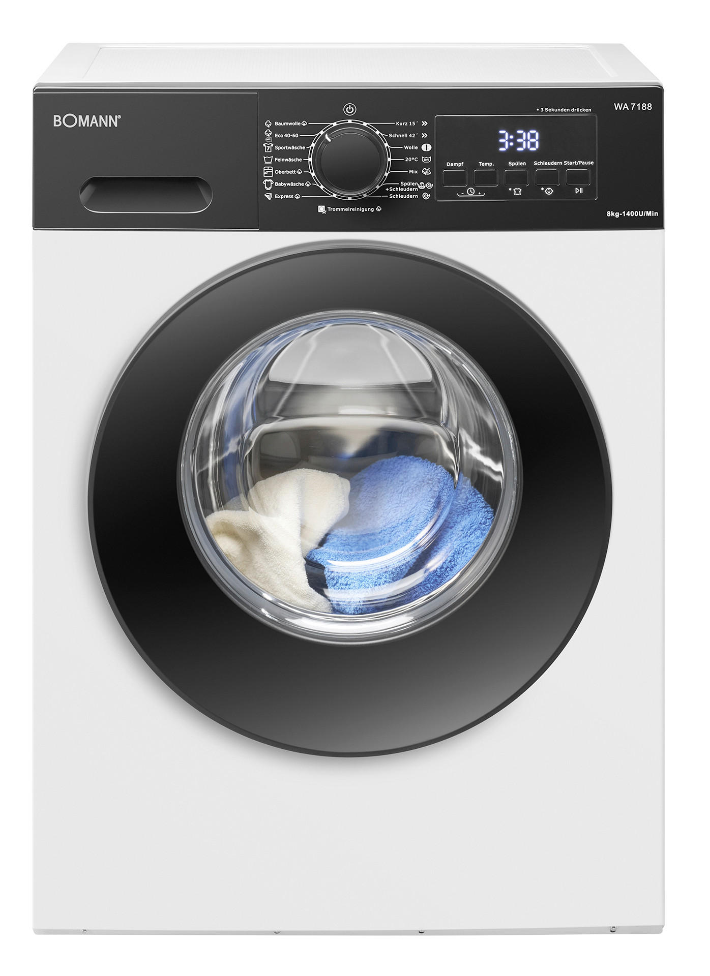WASCHMASCHINE WA 7188  - Weiß, Trend, Metall (59,5/85,0/48,0cm) - Bomann