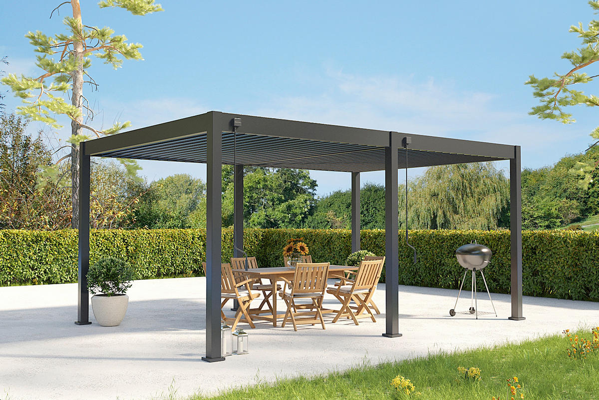 PERGOLA 360/530/255 cm   - Anthrazit, Basics, Metall (360/530/255cm) - Gardenson