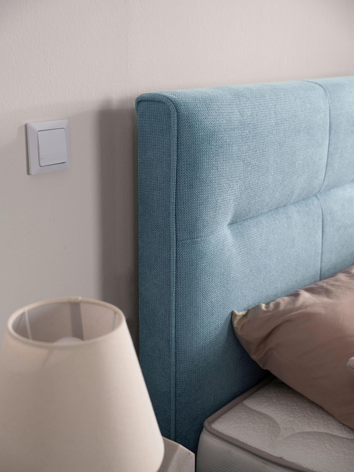 BOXSPRINGBETT 160/220 cm  in Pastellblau  - Pastellblau/Schwarz, Konventionell, Textil/Metall (160/220cm) - Esposa