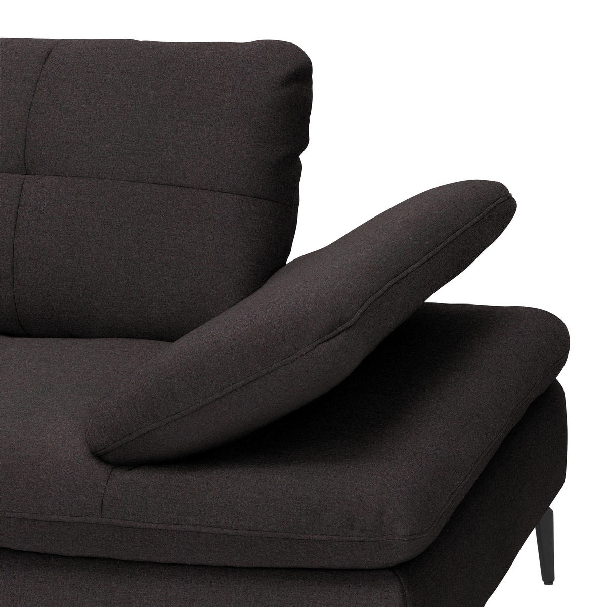 ECKSOFA in Webstoff Schwarz  - Schwarz, Design, Textil/Metall (179/301cm) - Chilliano