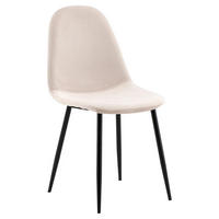 STUHL-SET 2 Stück  in Stahl Samt Metall, Textil  - Beige/Schwarz, Design, Textil/Metall (44/88/53cm) - Livetastic