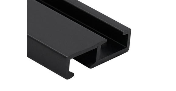 VORHANGSCHIENE - Schwarz, Basics, Metall (250/2,5/0,7cm) - Homeware