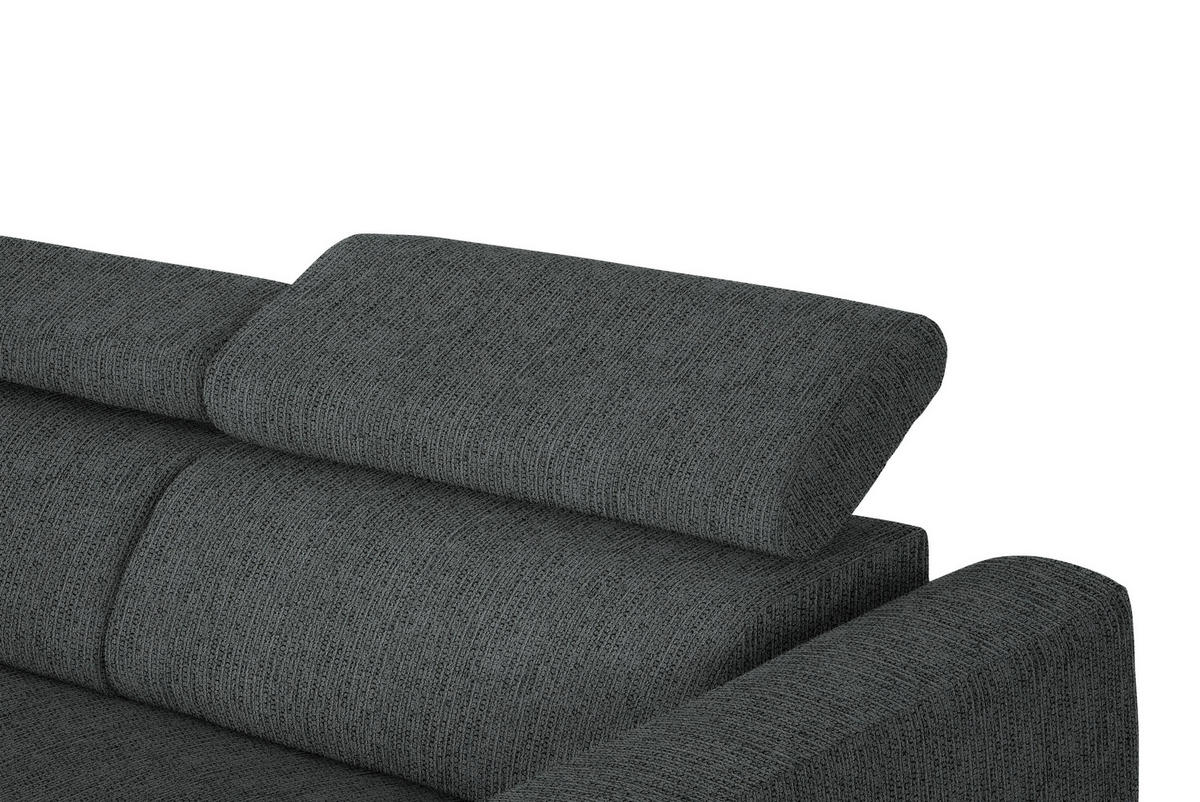 ECKSOFA in Webstoff Anthrazit  - Anthrazit/Schwarz, Design, Textil/Metall (205/280cm) - MID.YOU
