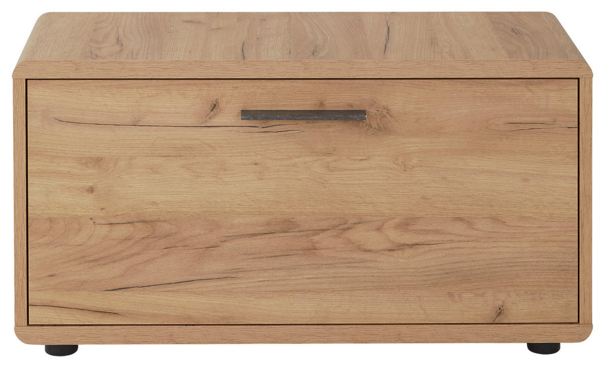Garderobenbank Fontana B: 84cm - Eichefarben/Schwarz, MODERN, Kunststoff (84/46/32cm) - Boxxx