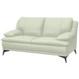 2-SITZER-SOFA Weiß Echtleder  - Schwarz/Weiß, Design, Leder/Metall (178/92/98cm) - Novel
