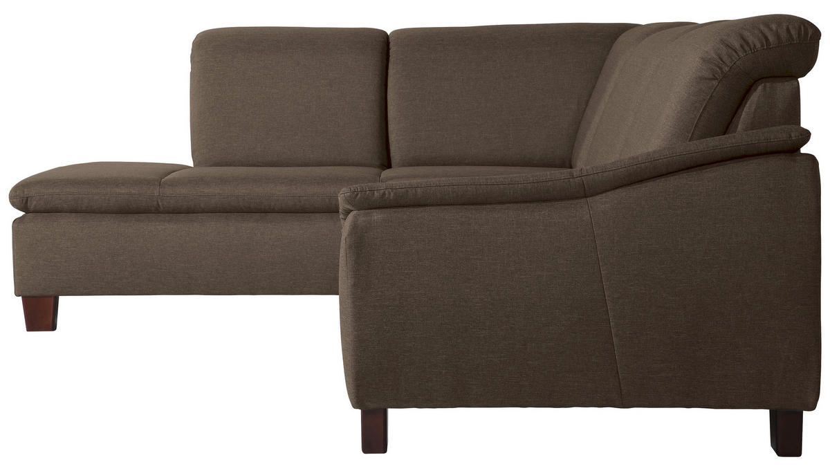 ECKSOFA in Flachgewebe Sahara  - Nussbaumfarben/Sahara, Design, Holz/Textil (247/187cm) - Max Winzer