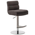 BARHOCKER in Metall, Textil Edelstahlfarben, Cappuccino  - Edelstahlfarben/Cappuccino, Design, Textil/Metall (43/84/52cm) - Dieter Knoll