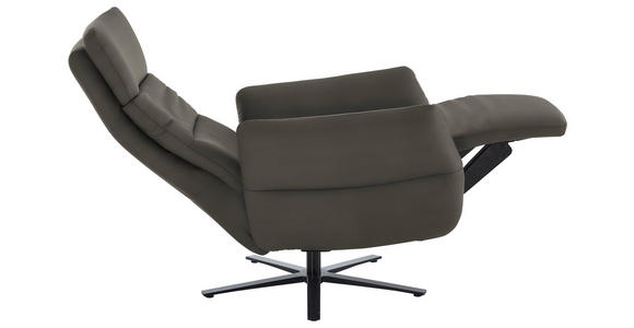 RELAXSESSEL in Leder Dunkelgrau  - Dunkelgrau/Schwarz, Design, Leder/Metall (82/119/85cm) - Dieter Knoll