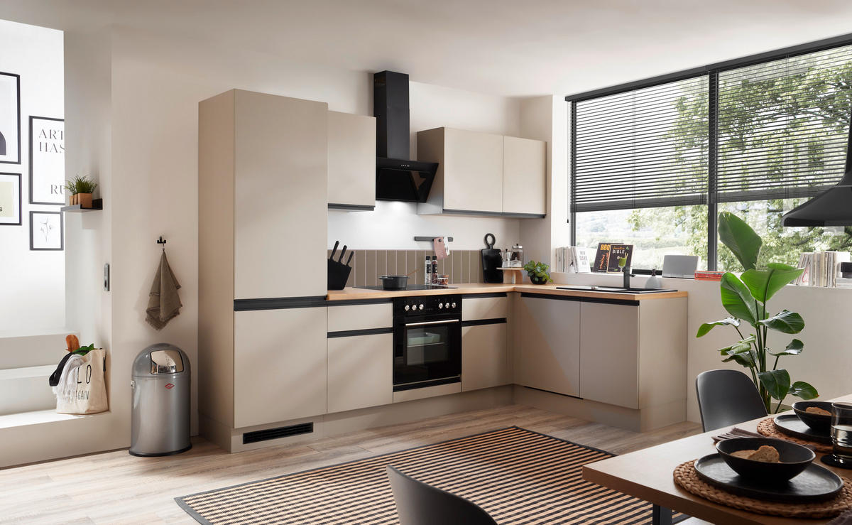 ECKKÜCHE 280/175 cm  in Seidengrau  - Eichefarben/Seidengrau, Trend, Holzwerkstoff/Metall (280/175cm) - P & B