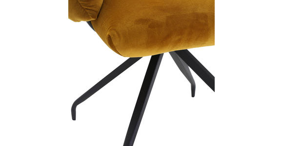 ARMLEHNSTUHL   Velours  - Gelb/Schwarz, Design, Textil/Metall (68/88/66cm) - Landscape