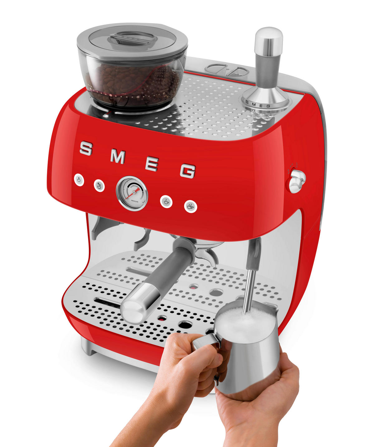 ESPRESSOMASCHINE 50's Style  - Rot, Trend, Metall (33.4/44.3/43.0cm) - SMEG