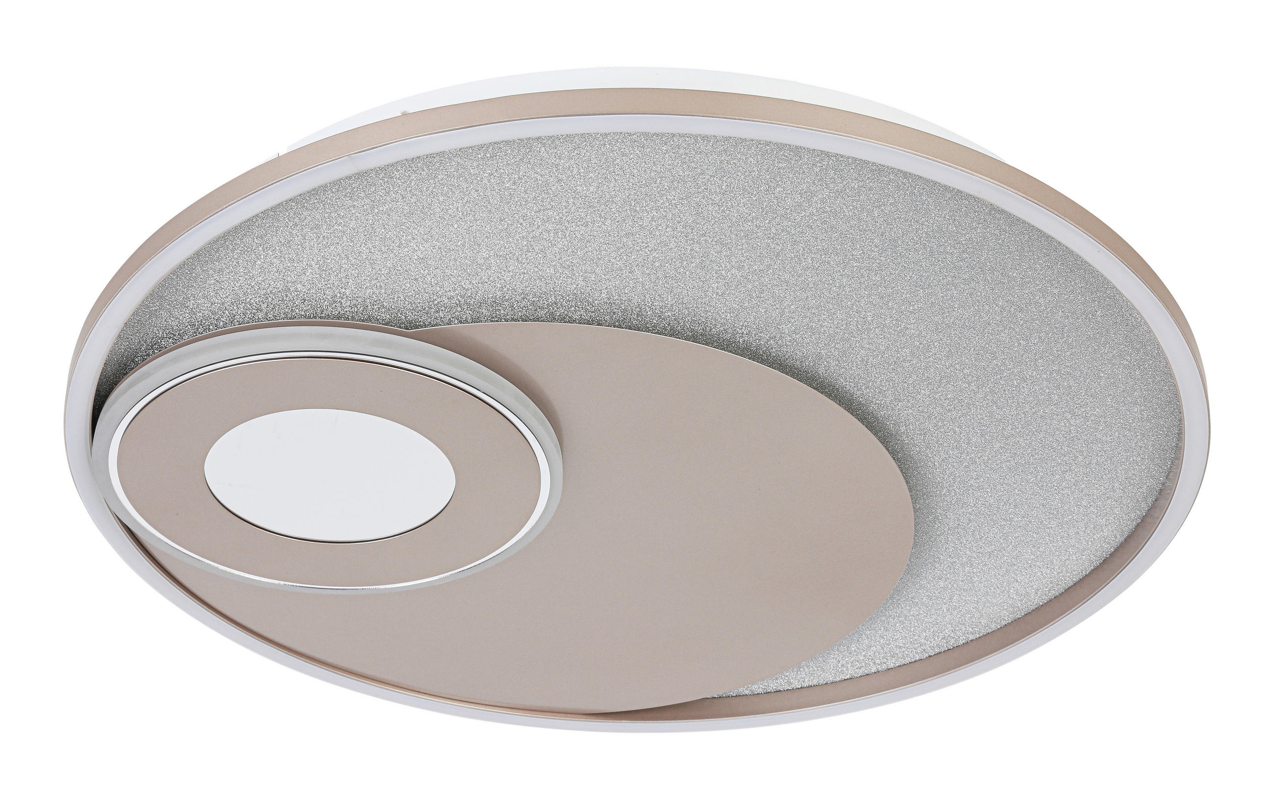 LED-DECKENLEUCHTE 50/5 cm  - Champagner/Silberfarben, Design, Kunststoff/Metall (50/5cm) - Novel